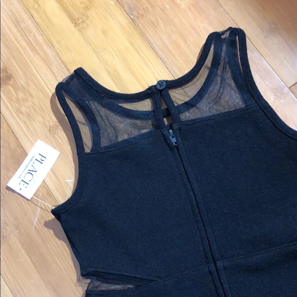 NWT Children’s Place mesh panel dress black S 5/6 - Picture 7 of 7